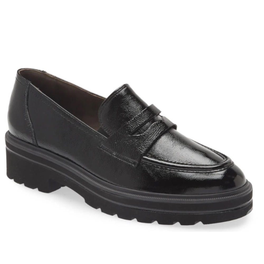 PATENT LEATHER Platform LOAFERS. - Picture 1 of 9